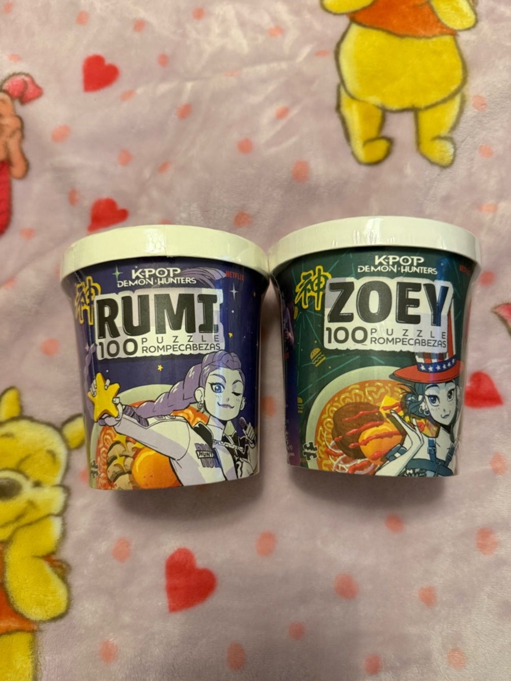 K-Pop Demon Hunters Rumi & Zoey 100-Piece Puzzles - Purple & Teal